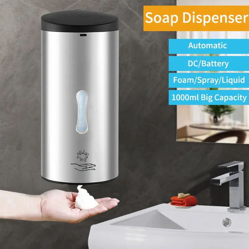 Automatic Soap Foam Dispenser Wall Mounted Stainless Steel Bathroom Capacity Alloy Liquid Free Hand Touchless Pump Kitchen 
Automatic Soap Foam Dispenser Wall Mounted Stainless Steel Bathroom Capacity Alloy Liquid Free Hand Touchless Pump Kitchen