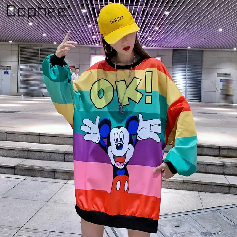 Tide Brand Women's Clothing Hoody Spring Cartoon Printed Loose Mid-Length Round Neck Pullover Long Sleeve Sweatshirt for Female
Tide Brand Women's Clothing Hoody Spring Cartoon Printed Loose Mid-Length Round Neck Pullover Long Sleeve Sweatshirt for Female