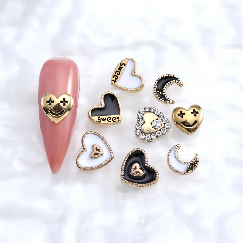 2023 Nail Enhancement New Network Red Vintage Alloy Moon Heart Letter Love Smiley Face Nail Alloy Diamond Decoration 10pcs
2023 Nail Enhancement New Network Red Vintage Alloy Moon Heart Letter Love Smiley Face Nail Alloy Diamond Decoration 10pcs
