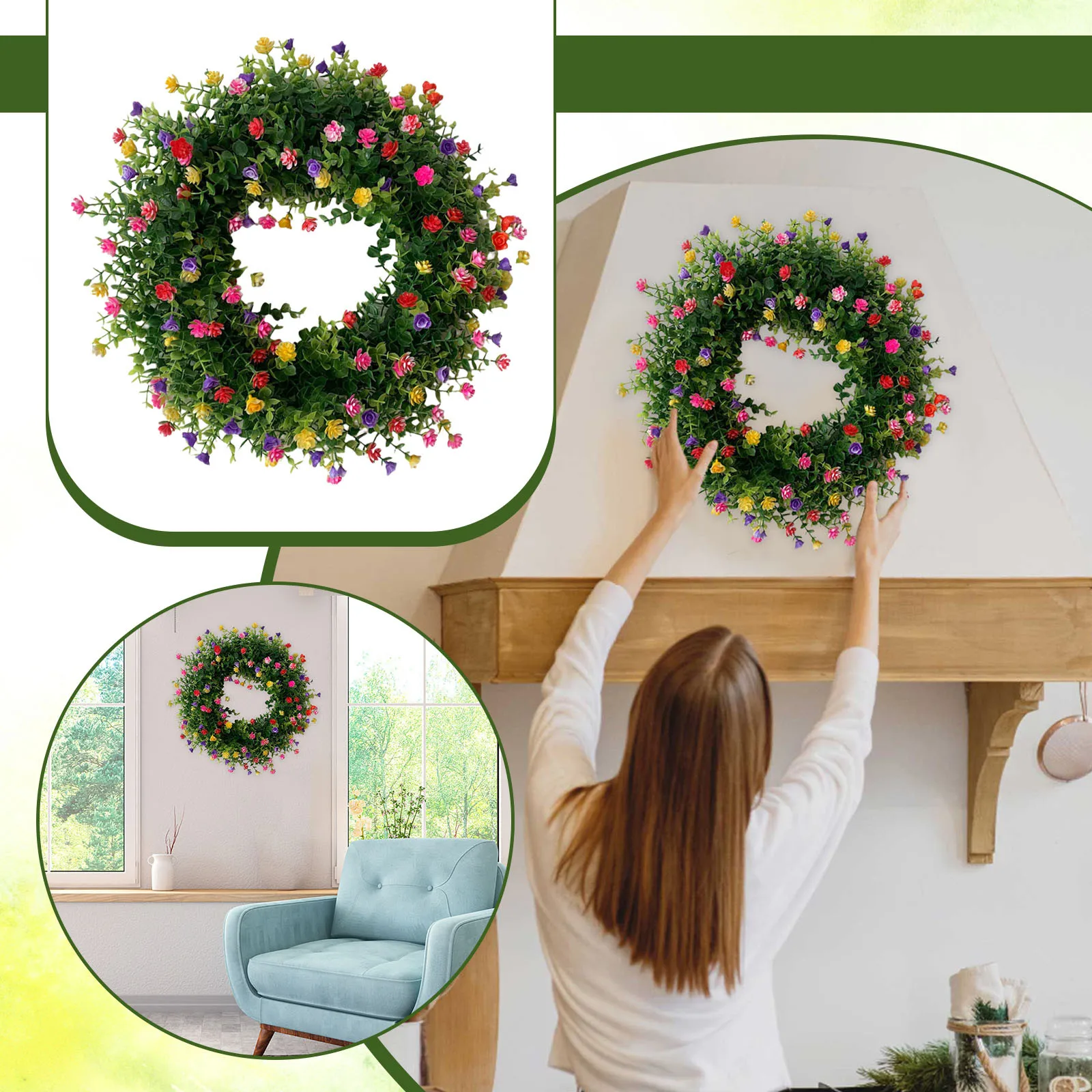 Valentines Wreath for Front Door Color Wreath Colorful Spring/Summer Wreath Artificial Flower Door Wreath Window Suction Cups
Valentines Wreath for Front Door Color Wreath Colorful Spring/Summer Wreath Artificial Flower Door Wreath Window Suction Cups