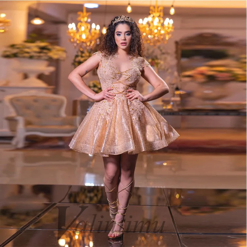 Mini Short A Line Bling Evening Dress Above Knee Beading Crystals Birthday Quinceanera Made To Order Robes De Soirée Formal Prom
Mini Short A Line Bling Evening Dress Above Knee Beading Crystals Birthday Quinceanera Made To Order Robes De Soirée Formal Prom
