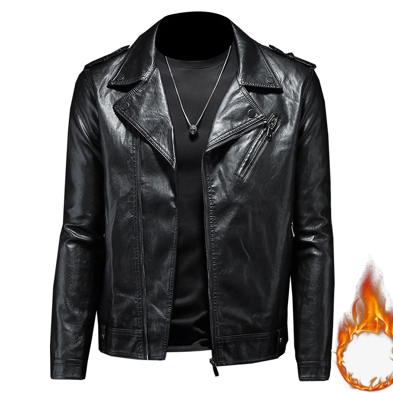 Slim Motorcycle Jacket Men's Autumn Winter Fleece Padded Lapel PU Jacket Handsome Men's Large Size Punk Imitation Leather Jacket
Slim Motorcycle Jacket Men's Autumn Winter Fleece Padded Lapel PU Jacket Handsome Men's Large Size Punk Imitation Leather Jacket