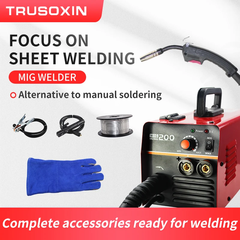 220V 2 IN 1 MIG200 Professional Thin Plate Electric Inverter DC MIG Welder No Gas Welding And ARC MMA Welding Machine Equipment
220V 2 IN 1 MIG200 Professional Thin Plate Electric Inverter DC MIG Welder No Gas Welding And ARC MMA Welding Machine Equipment