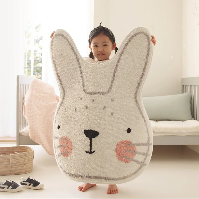 Cartoon Rabbit Carpet with Long Ear Children Bedroom Floor Mat Polyester Soft Rug Anti-Slip Baby Play Mat Nordic Kids Room Decor 
Cartoon Rabbit Carpet with Long Ear Children Bedroom Floor Mat Polyester Soft Rug Anti-Slip Baby Play Mat Nordic Kids Room Decor