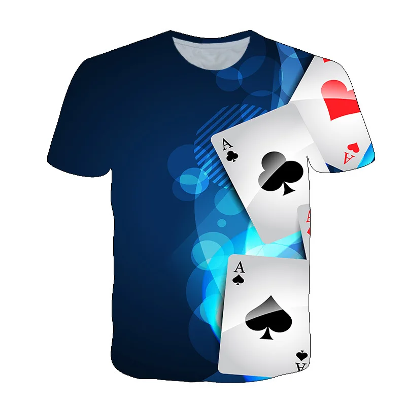 2022 spring and summe Men's new poker 3D printed short sleeve casual T-shirt new men's T-shirt oversized sports casual top
2022 spring and summe Men's new poker 3D printed short sleeve casual T-shirt new men's T-shirt oversized sports casual top