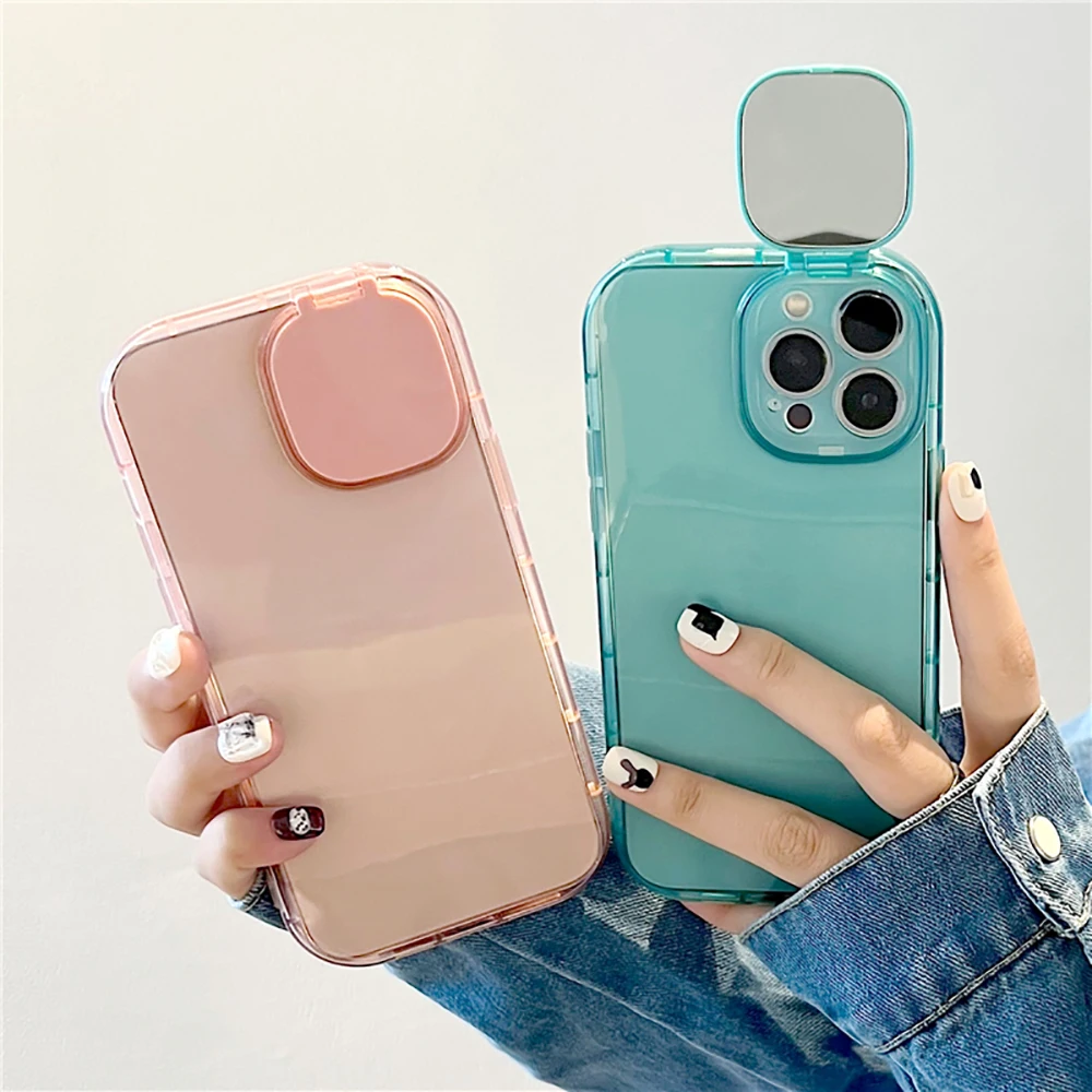Invisible Folding Mirror Camera Lens Stand Transparent Phone Case For iPhone 14 13 12 11 Pro XS Max Xr Shockproof Soft Cover
Invisible Folding Mirror Camera Lens Stand Transparent Phone Case For iPhone 14 13 12 11 Pro XS Max Xr Shockproof Soft Cover