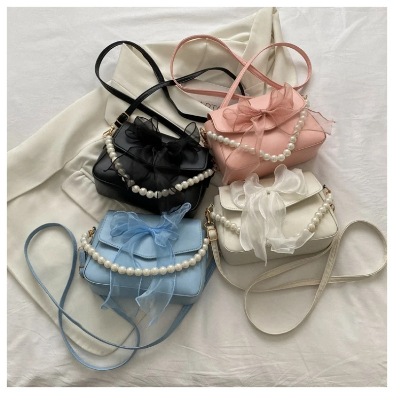 Versatile Bow Pearl Chain Small Square Bag Women's New Fashion Casual Single Shoulder Crossbody Bag
Versatile Bow Pearl Chain Small Square Bag Women's New Fashion Casual Single Shoulder Crossbody Bag