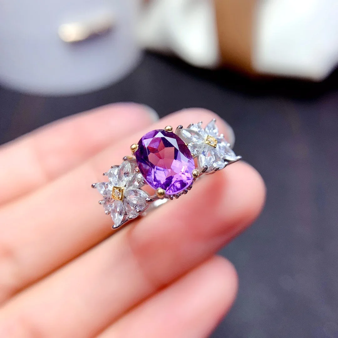 Genuine 925 Sterling Silver Anillos De Amethyst Bizuteria Ring for Women Fine Wedding Bands Origin Amethyst Anel Females Girls
Genuine 925 Sterling Silver Anillos De Amethyst Bizuteria Ring for Women Fine Wedding Bands Origin Amethyst Anel Females Girls