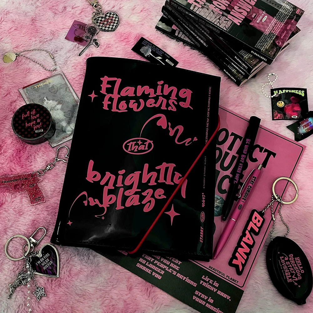 Korean Ins Girly Heart A5 Sweet Cool Black Pink Patent Leather Scrapbook Set DIY Birthday Gift Notebook
Korean Ins Girly Heart A5 Sweet Cool Black Pink Patent Leather Scrapbook Set DIY Birthday Gift Notebook