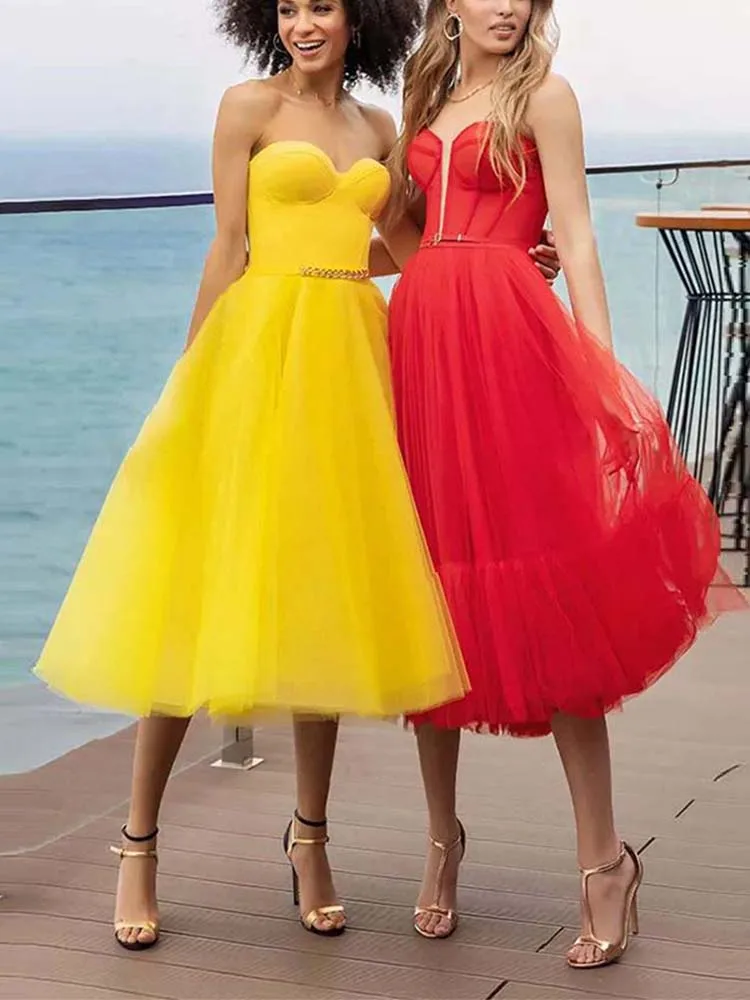 2022 Sexy Homecoming Dress Strapless Sweetheart Occasion Evening Dress Tulle Party Dress Robe De Soirée
2022 Sexy Homecoming Dress Strapless Sweetheart Occasion Evening Dress Tulle Party Dress Robe De Soirée
