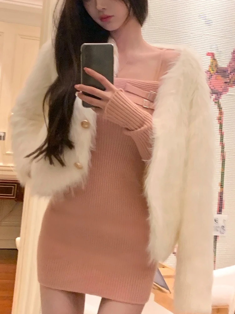 2022 Autumn Pink Knitted Sweater Dress Woman Slim Bodycon Y2k Mini Dress Casual Elegant One Piece Dress Korean Fashion Design
2022 Autumn Pink Knitted Sweater Dress Woman Slim Bodycon Y2k Mini Dress Casual Elegant One Piece Dress Korean Fashion Design