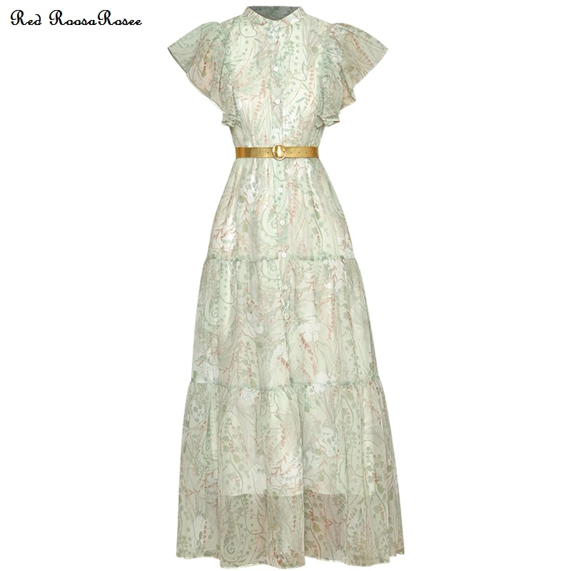 Red RoosaRosee Green Floral Print Stand Collar Ruched Sleeve Chiffon Bohomian Dress Belt Female Holiday 2022 Vestidos Robe Femme
Red RoosaRosee Green Floral Print Stand Collar Ruched Sleeve Chiffon Bohomian Dress Belt Female Holiday 2022 Vestidos Robe Femme