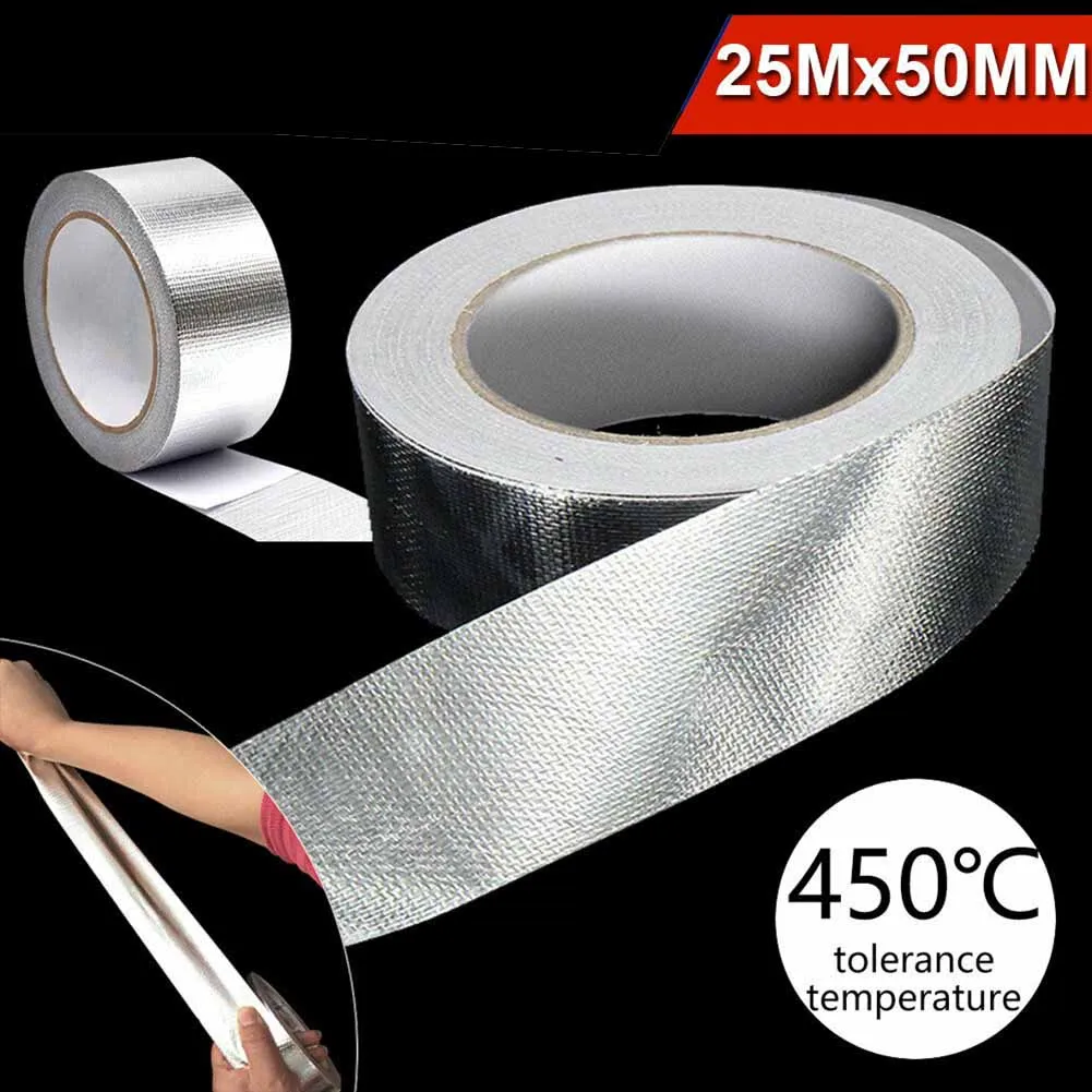 25Mx5cm Aluminium Exhaust Heat Shield Wrap Tape Resistant Back Adhensive For Car Pipe Heat Shield Tape Universal
25Mx5cm Aluminium Exhaust Heat Shield Wrap Tape Resistant Back Adhensive For Car Pipe Heat Shield Tape Universal