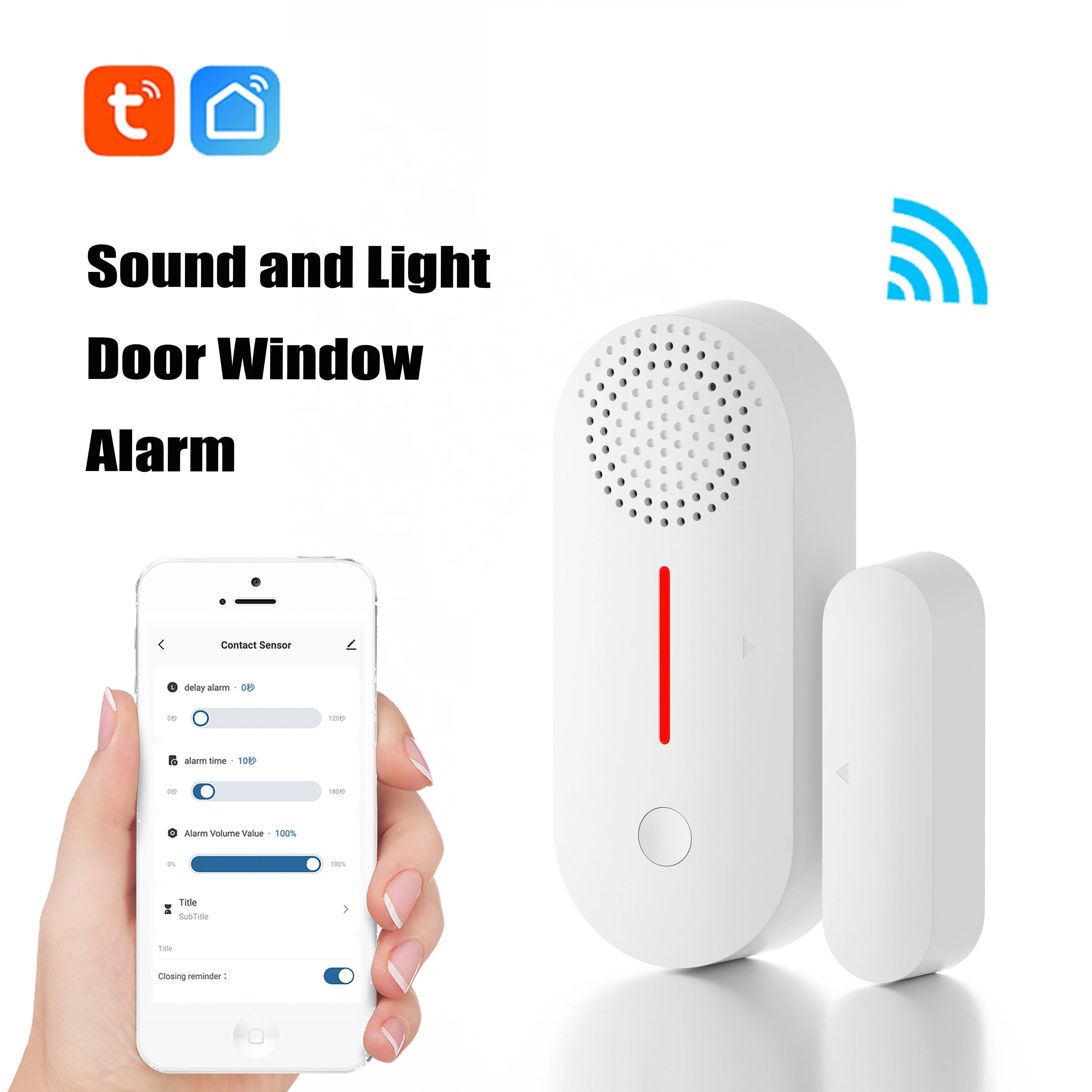 Wifi Door Alarm Sound and Light Detector Anti-theft Door and Window Alarm Remote Warning Multifunction Timed Profiles
Wifi Door Alarm Sound and Light Detector Anti-theft Door and Window Alarm Remote Warning Multifunction Timed Profiles