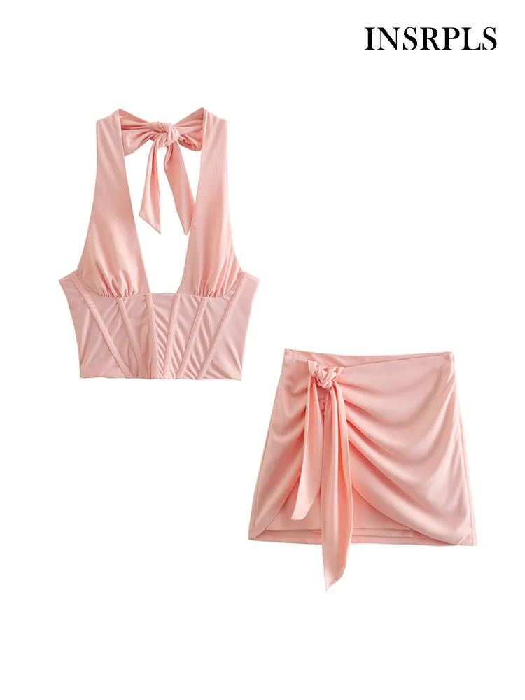 INSRPLS Women Fashion With Bow Tied Fitted Cropped Bustier Tops And High Waist Side Zipper Skirts Female Two Piece Sets Mujer
INSRPLS Women Fashion With Bow Tied Fitted Cropped Bustier Tops And High Waist Side Zipper Skirts Female Two Piece Sets Mujer