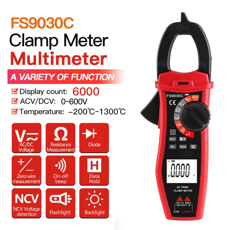 Цифровой мультиметр TAIHOM FS9030C, профессиональный амперметрический измеритель переменного/постоянного тока, 600 А
Цифровой мультиметр TAIHOM FS9030C, профессиональный амперметрический измеритель переменного/постоянного тока, 600 А