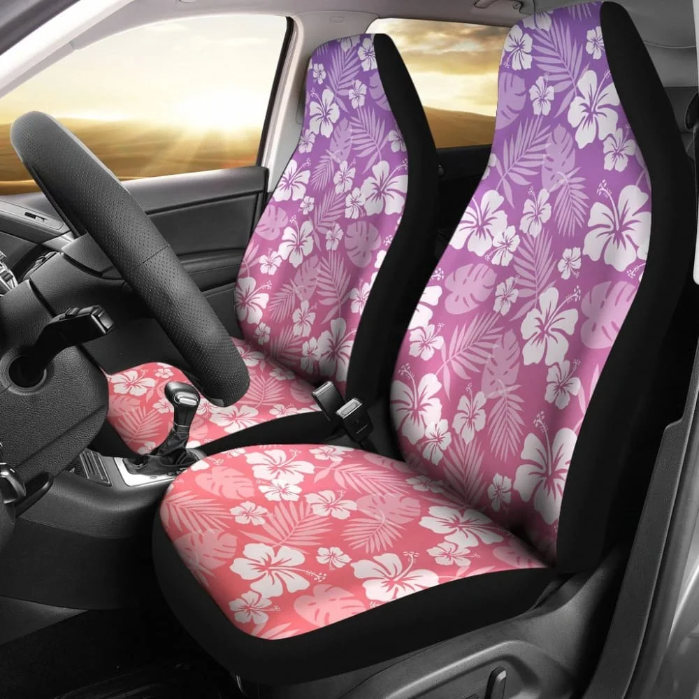 Coral And Purple Ombre Car Seat Covers With White Hibiscus Pattern Overlay,Pack of 2 Universal Front Seat Protective Cover
Coral And Purple Ombre Car Seat Covers With White Hibiscus Pattern Overlay,Pack of 2 Universal Front Seat Protective Cover