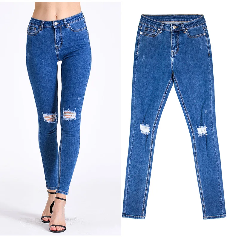Women Ripped Jeans Pants Y2K Stretch Skinny Hole Denim Pencil Pants Slim Fit Casual Female Distressed Jeans Trousers
Women Ripped Jeans Pants Y2K Stretch Skinny Hole Denim Pencil Pants Slim Fit Casual Female Distressed Jeans Trousers