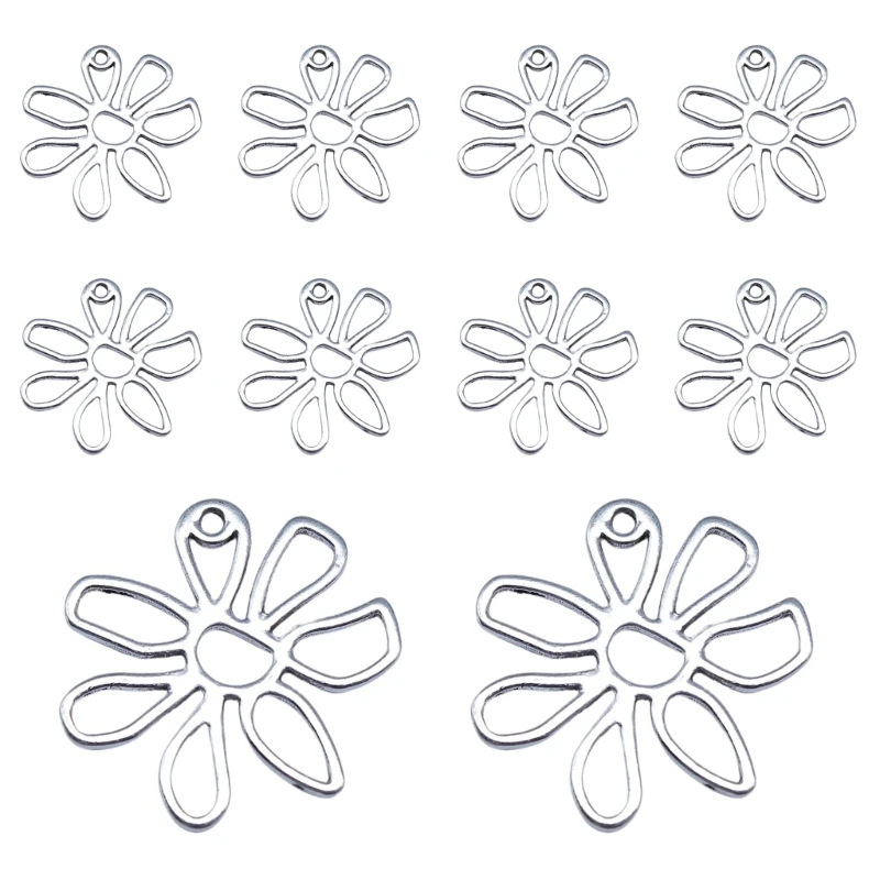 

H9ED, 10 шт., нестандартные подвески в форме цветка, маленький цветок, для самостоятельного изготовления ожерелья, браслета, ожерелья, ювелирных изделий