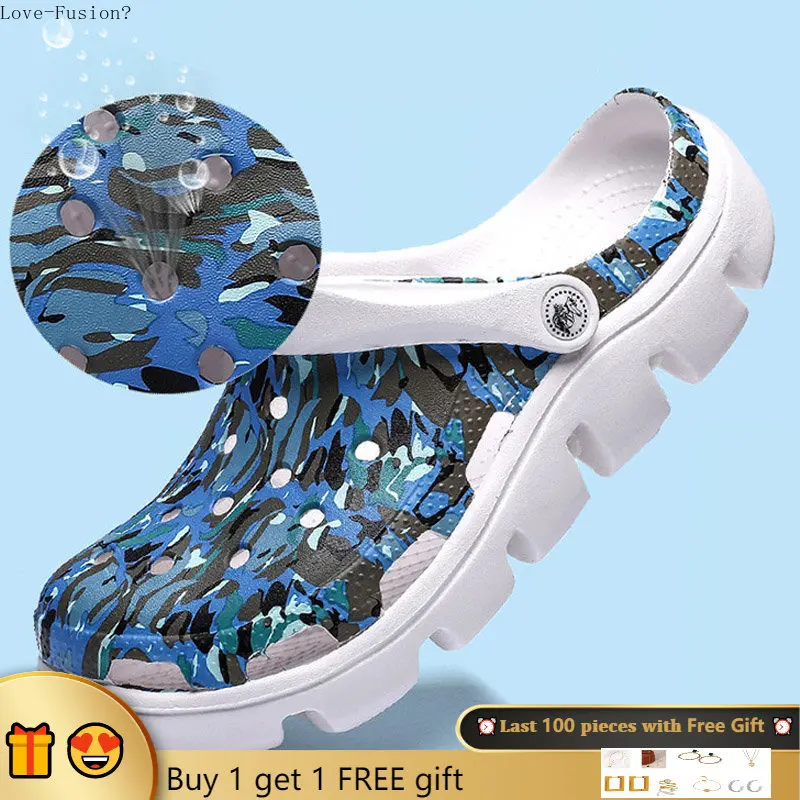 Men Clogs Summer Beach Sandals Lovers Hollow Out Garden Slippers Non-slip Beach Water Shoes Flip Flops Mens Fashion Casual Shoes
Men Clogs Summer Beach Sandals Lovers Hollow Out Garden Slippers Non-slip Beach Water Shoes Flip Flops Mens Fashion Casual Shoes