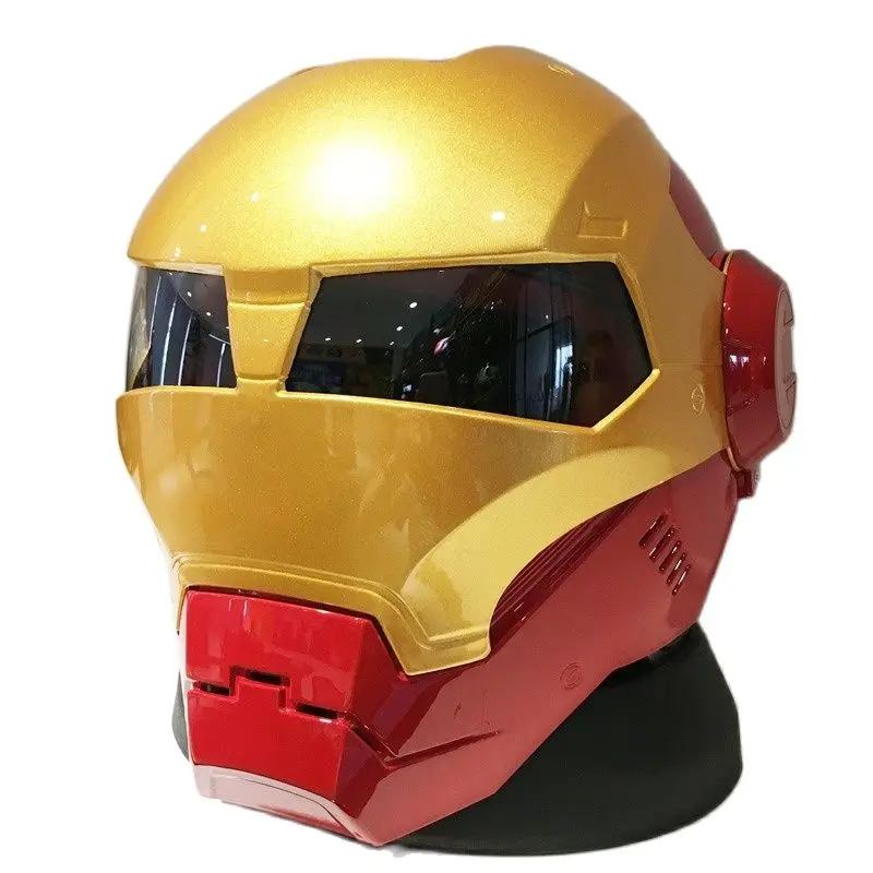 

Мотоциклетный шлем в стиле ретро для мужчин, защитный шлем для косплея на все лицо, из АБС-пластика и пенополистирола, в форме робота