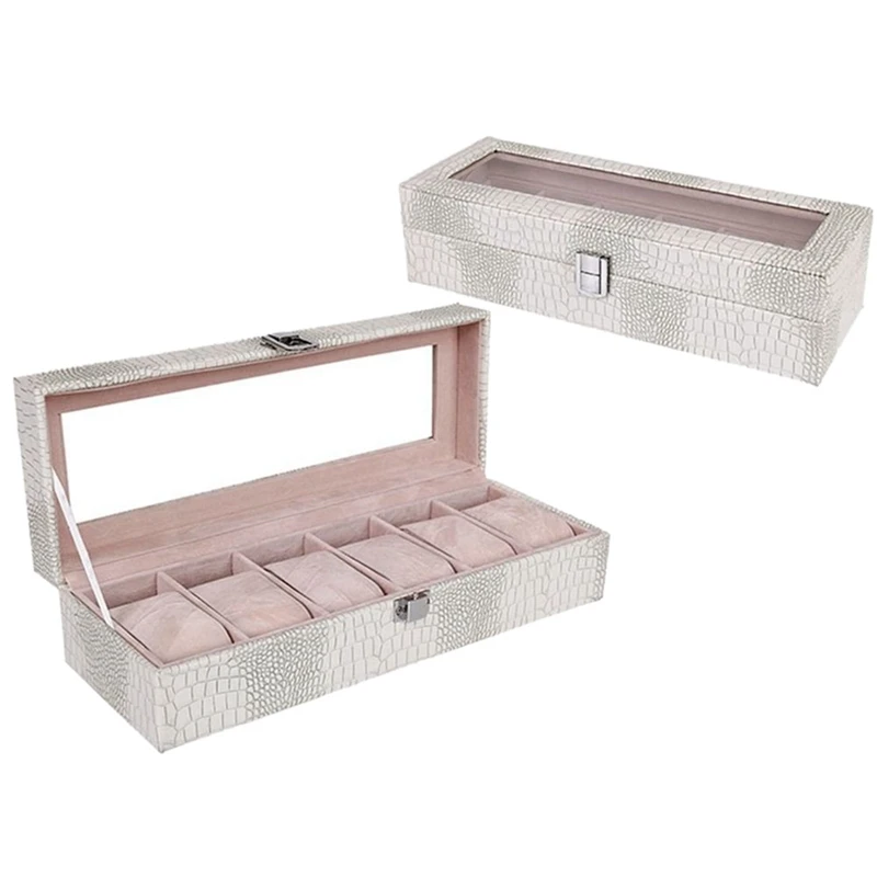 Watch Box Large 6 Men Women Crocodile Grain Leather Display Glass Top Jewelry Case
Watch Box Large 6 Men Women Crocodile Grain Leather Display Glass Top Jewelry Case