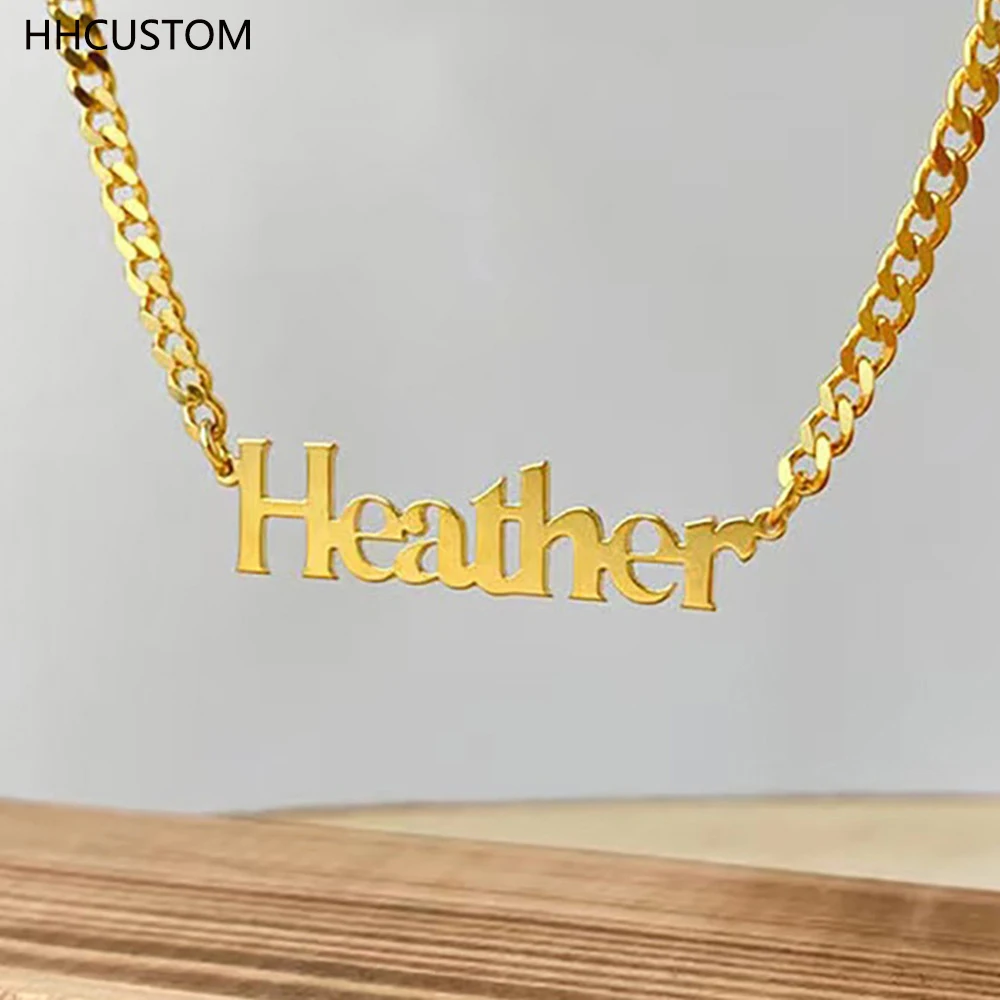 HHCUSTOM Custom Name Necklace Personality Stainless Steel Cuban Chain Pendant Choker For Unisex Punk Gothic Jewelry Party Gift
HHCUSTOM Custom Name Necklace Personality Stainless Steel Cuban Chain Pendant Choker For Unisex Punk Gothic Jewelry Party Gift