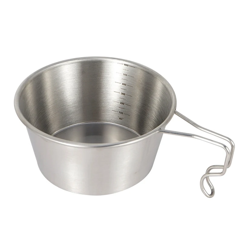 

600Ml 304 Stainless Steel Bowl Cup For Outdoor Camping Supplies Hiking Backpacking Stainless Steel Bowl Tableware