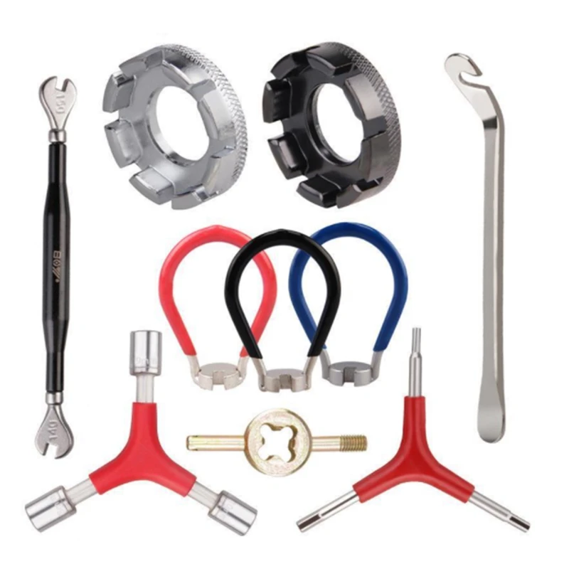 BOY 10Pcs Spoke Tool Kit,8 Cut Open Spoke Wrench,Bike Spoke Wrench,Tire Lever,Valve Core,Y-Type Hex Socket Wrench 14-15G Wrench
BOY 10Pcs Spoke Tool Kit,8 Cut Open Spoke Wrench,Bike Spoke Wrench,Tire Lever,Valve Core,Y-Type Hex Socket Wrench 14-15G Wrench