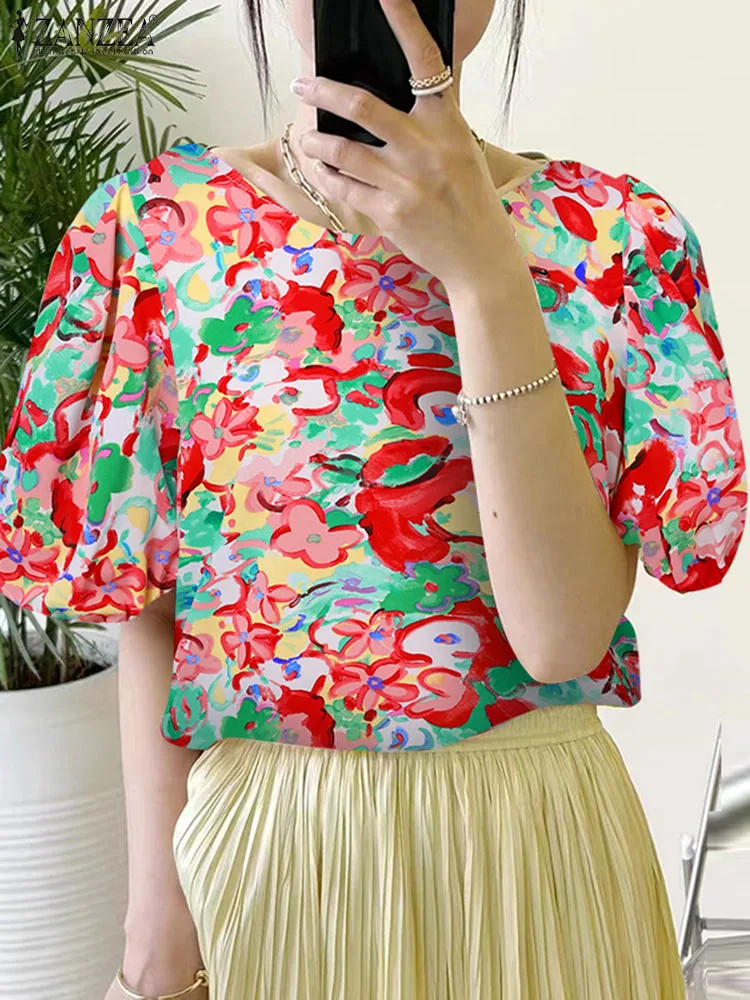 Bohemian Short Sleeve Floral Printed Blouse Summer Women Shirt ZANZEA Fashion Party Holiday Tops Tunic Beach Blusas Chemise 2023
Bohemian Short Sleeve Floral Printed Blouse Summer Women Shirt ZANZEA Fashion Party Holiday Tops Tunic Beach Blusas Chemise 2023