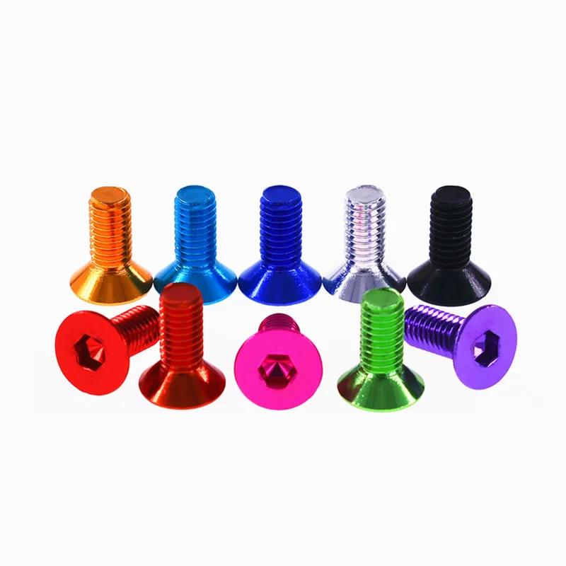1Pcs Aluminum Flat Screws M3x6/8/10/12/14/16/18/20/25/30mm Flat Hexagonal Socket Countersunk Head Screws Bolts Anodized Color
1Pcs Aluminum Flat Screws M3x6/8/10/12/14/16/18/20/25/30mm Flat Hexagonal Socket Countersunk Head Screws Bolts Anodized Color