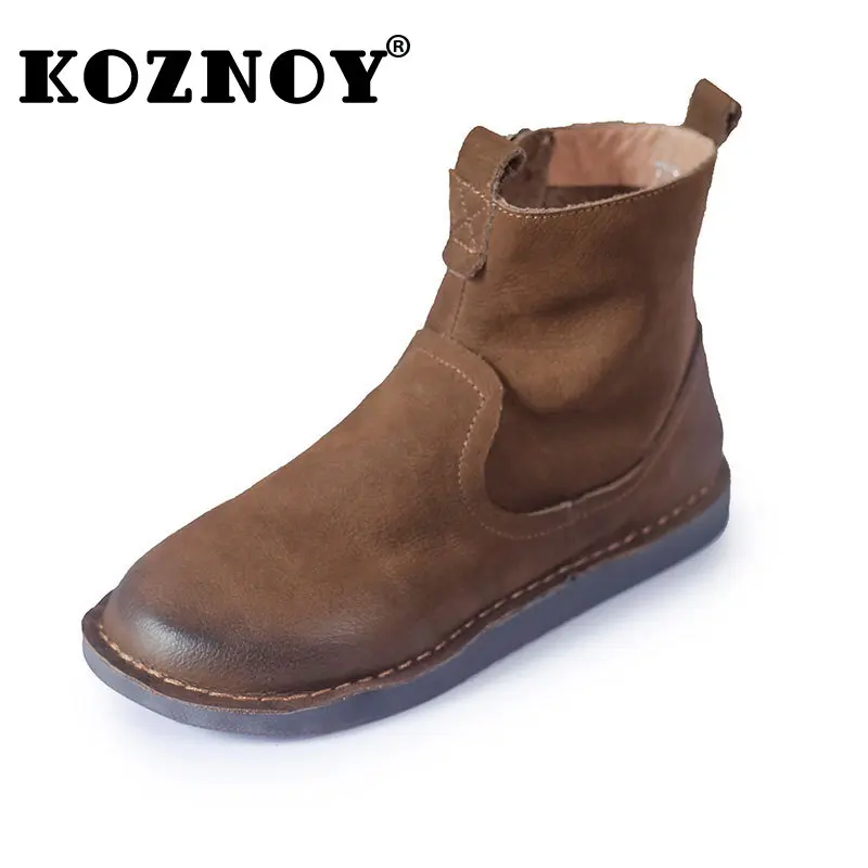 Koznoy 3cm Natural Genuine Leather Vintage Ethnic Autumn Spring Females Handmade Sewing Ankle Soft Booties Women Flats ZIP Shoes
Koznoy 3cm Natural Genuine Leather Vintage Ethnic Autumn Spring Females Handmade Sewing Ankle Soft Booties Women Flats ZIP Shoes