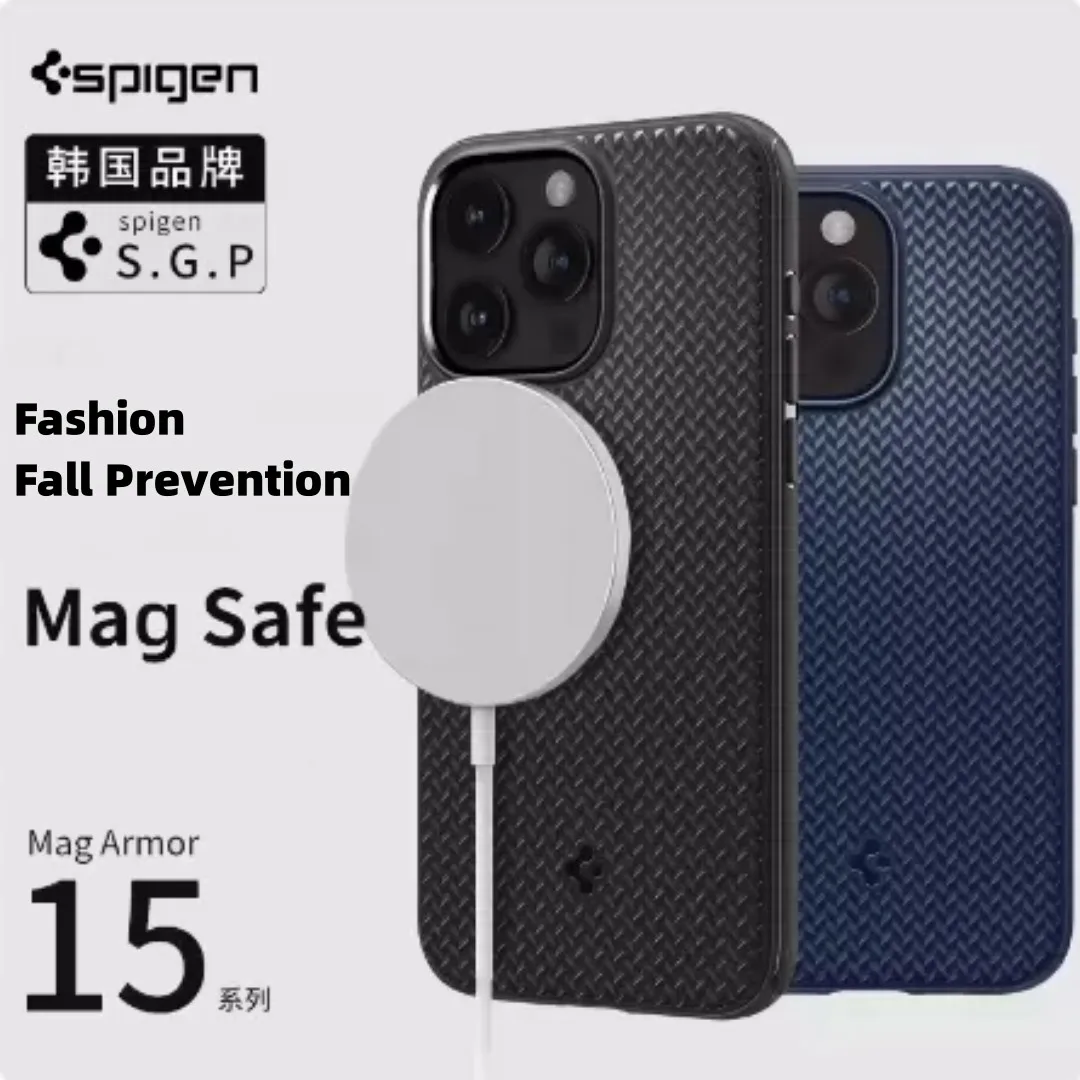 

Spigen Mag Armor MagFit Magsafe Phone Case For (2023) iPhone 15 Pro Max Series TPU Drop Resistant Phone Case