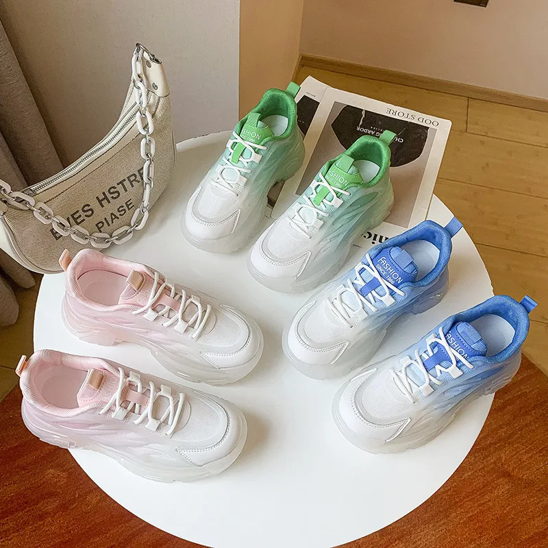 Luxury Brand Women Platform Shoes Fashion Sneakers Ladies Thick Sole Casual Sneakers Female Gradient Color Shoes Women's 2022
Luxury Brand Women Platform Shoes Fashion Sneakers Ladies Thick Sole Casual Sneakers Female Gradient Color Shoes Women's 2022
