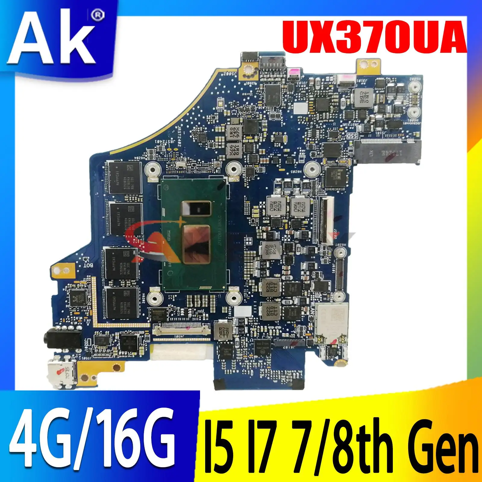 UX370U Mainboar For ASUS Zenbook Flip S UX370 UX370UAR UX370UAF UX370UA Q325UAR Laptop Motherboard I5 I7 7th or 8th Gen 8G 16G
UX370U Mainboar For ASUS Zenbook Flip S UX370 UX370UAR UX370UAF UX370UA Q325UAR Laptop Motherboard I5 I7 7th or 8th Gen 8G 16G