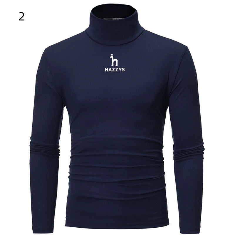 

Hazzys Men's Golf Clothing Turtleneck Men's Spring/Fall Thin Sweater Long Sleeve T-shirt Pure Color Pullover Europe And America