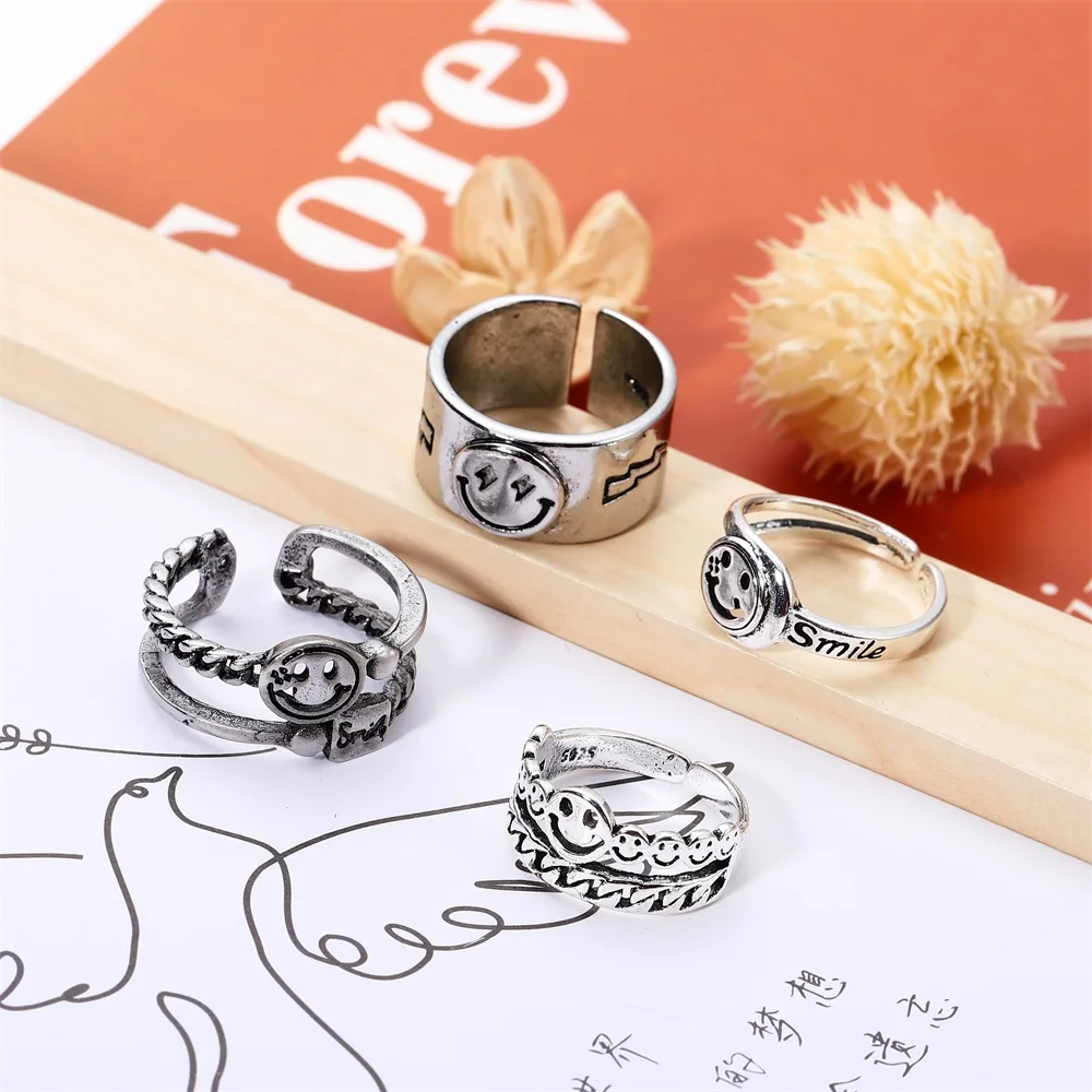 Vintage Smile Face Ring Female Open Finger Ring for Women Simple Design Cute Smiling Faces Funny Adjustable Rings Jewelry Gift
Vintage Smile Face Ring Female Open Finger Ring for Women Simple Design Cute Smiling Faces Funny Adjustable Rings Jewelry Gift