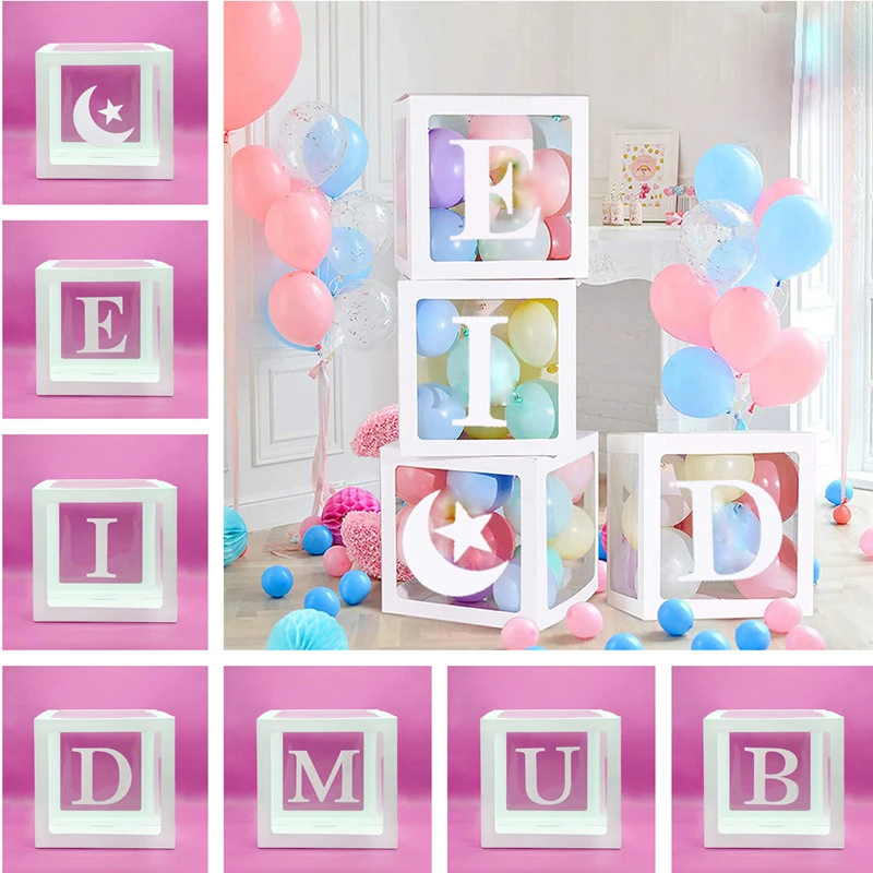 Eid Mubarak Letter Balloon Box A- Z Transparent Box Moon Star Ramadan Decoration for Home Baby Shower Muslim Islamic Party Decor
Eid Mubarak Letter Balloon Box A- Z Transparent Box Moon Star Ramadan Decoration for Home Baby Shower Muslim Islamic Party Decor