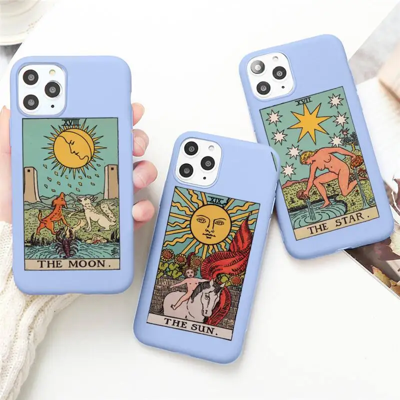 Tarot Card Print Phone Case for iPhone 13 12 mini 11 Pro Max X XR XS 8 7 6s Plus Candy purple Silicone cover
Tarot Card Print Phone Case for iPhone 13 12 mini 11 Pro Max X XR XS 8 7 6s Plus Candy purple Silicone cover