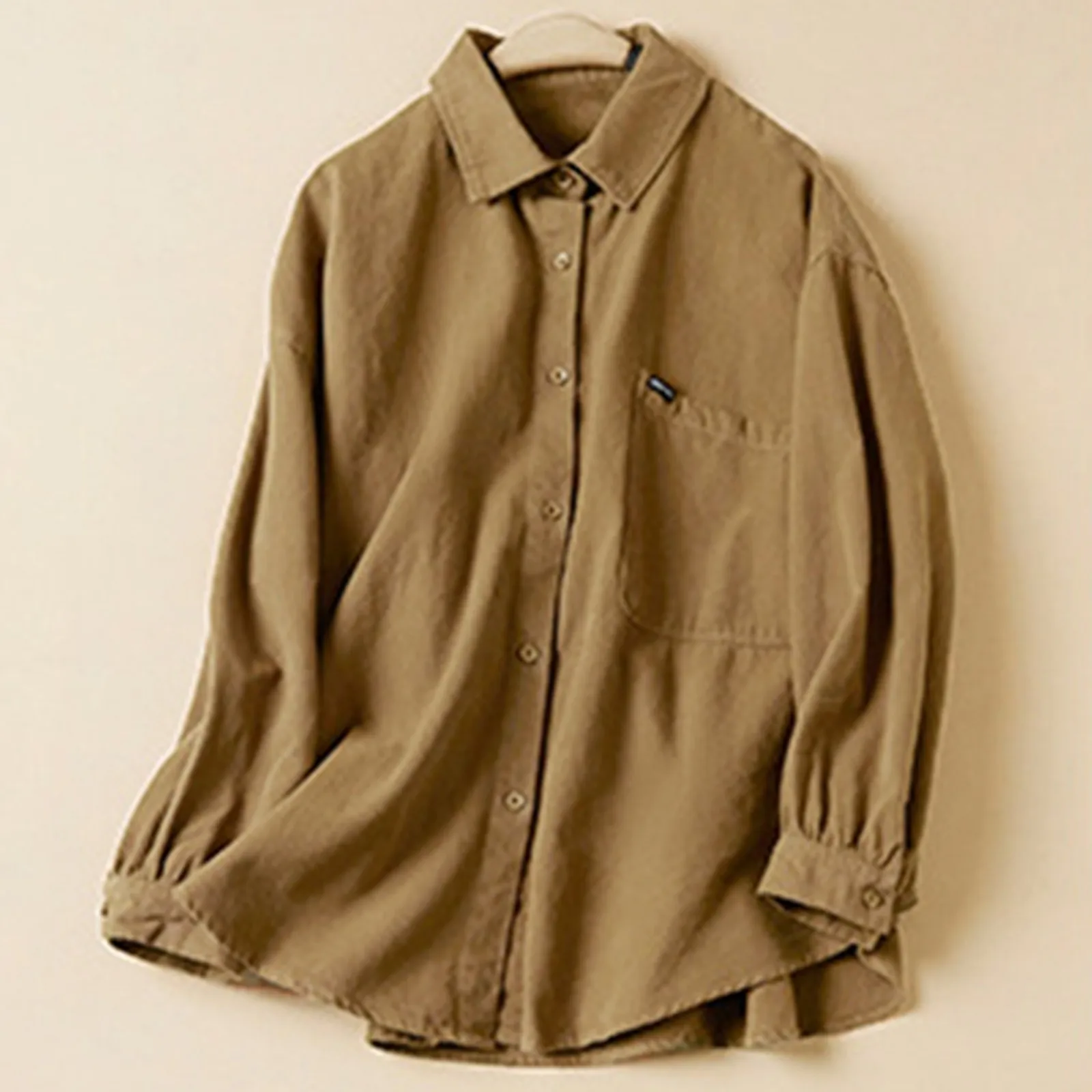 Women's Solid Color Cotton Soft Comfortable Casual Loose Shirt Overcoat Long Sleeve Turndown Collar Single Breasted Outerwear
Women's Solid Color Cotton Soft Comfortable Casual Loose Shirt Overcoat Long Sleeve Turndown Collar Single Breasted Outerwear