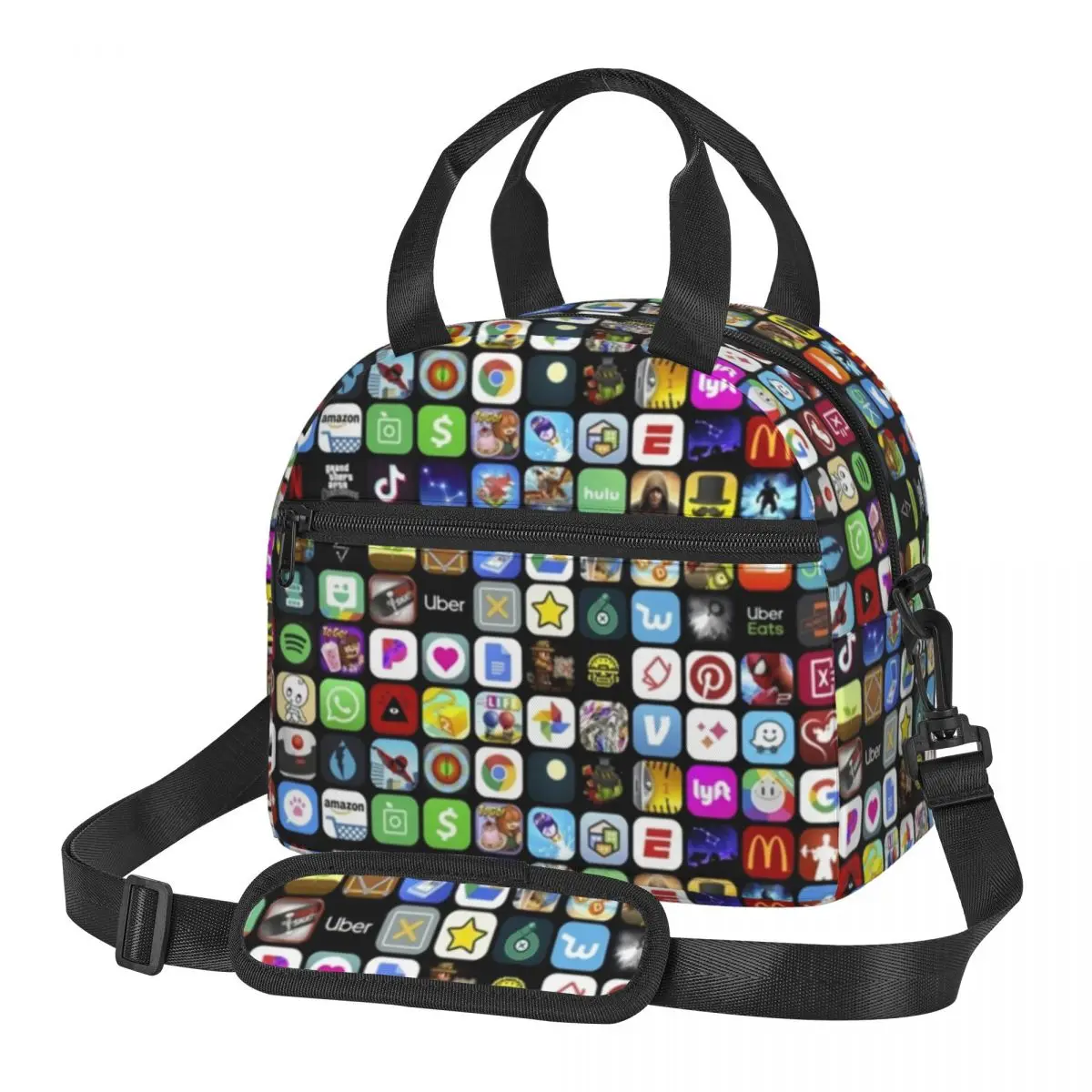 Meme Collage Print Lunch Bag with Handle Wall of Apps Meal Cooler Bag Purchase Reusable Carry Picnic Thermal Bag
Meme Collage Print Lunch Bag with Handle Wall of Apps Meal Cooler Bag Purchase Reusable Carry Picnic Thermal Bag