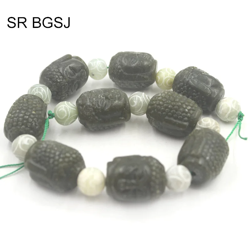 SR 20x28mm Wholesale Carved Buddha Head Hua Show Green Jade Genuine Gemstone Craft Beads Strand 15"
SR 20x28mm Wholesale Carved Buddha Head Hua Show Green Jade Genuine Gemstone Craft Beads Strand 15"