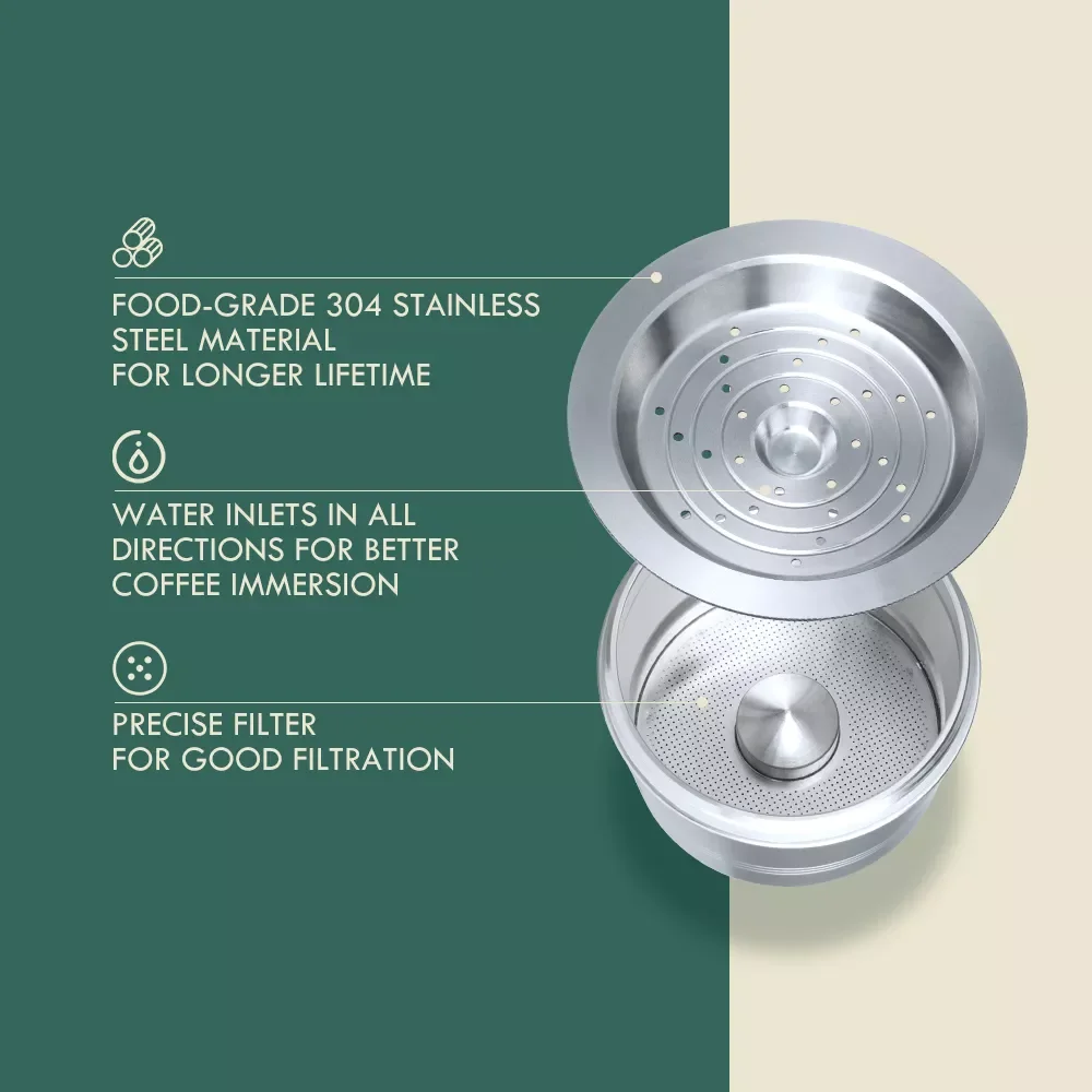 ICafilas stainless steel reusable Cafissimo coffee capsule Cafeteira filter, suitable for Caffitaly and Tchibo classic machines
ICafilas stainless steel reusable Cafissimo coffee capsule Cafeteira filter, suitable for Caffitaly and Tchibo classic machines
