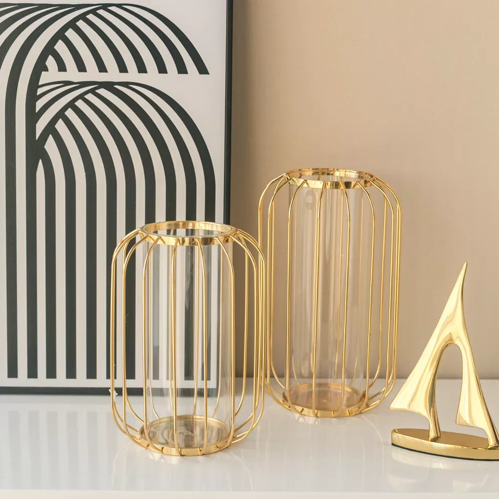 NEW2023 Nordic Simple Golden Glass Vase Hydroponic Plant Vase Iron Geometric Glass Test Tube Metal Plant Holder Modern Home Dec
NEW2023 Nordic Simple Golden Glass Vase Hydroponic Plant Vase Iron Geometric Glass Test Tube Metal Plant Holder Modern Home Dec