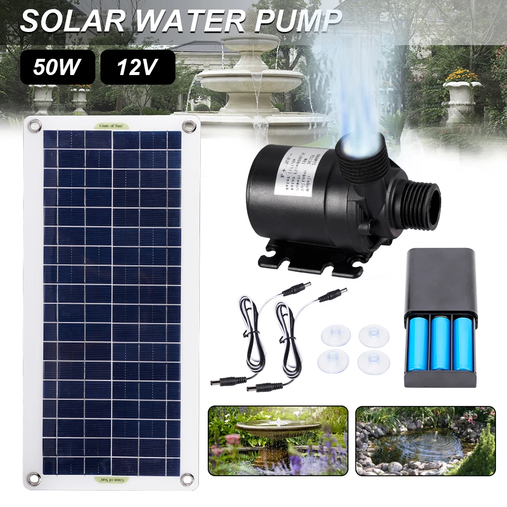 50W Solar Water Pump Brushless Solar Panel Fish Water Pool Kit DC 12V Powered Fountain Pond Pump Garden Fountain Decoration
50W Solar Water Pump Brushless Solar Panel Fish Water Pool Kit DC 12V Powered Fountain Pond Pump Garden Fountain Decoration