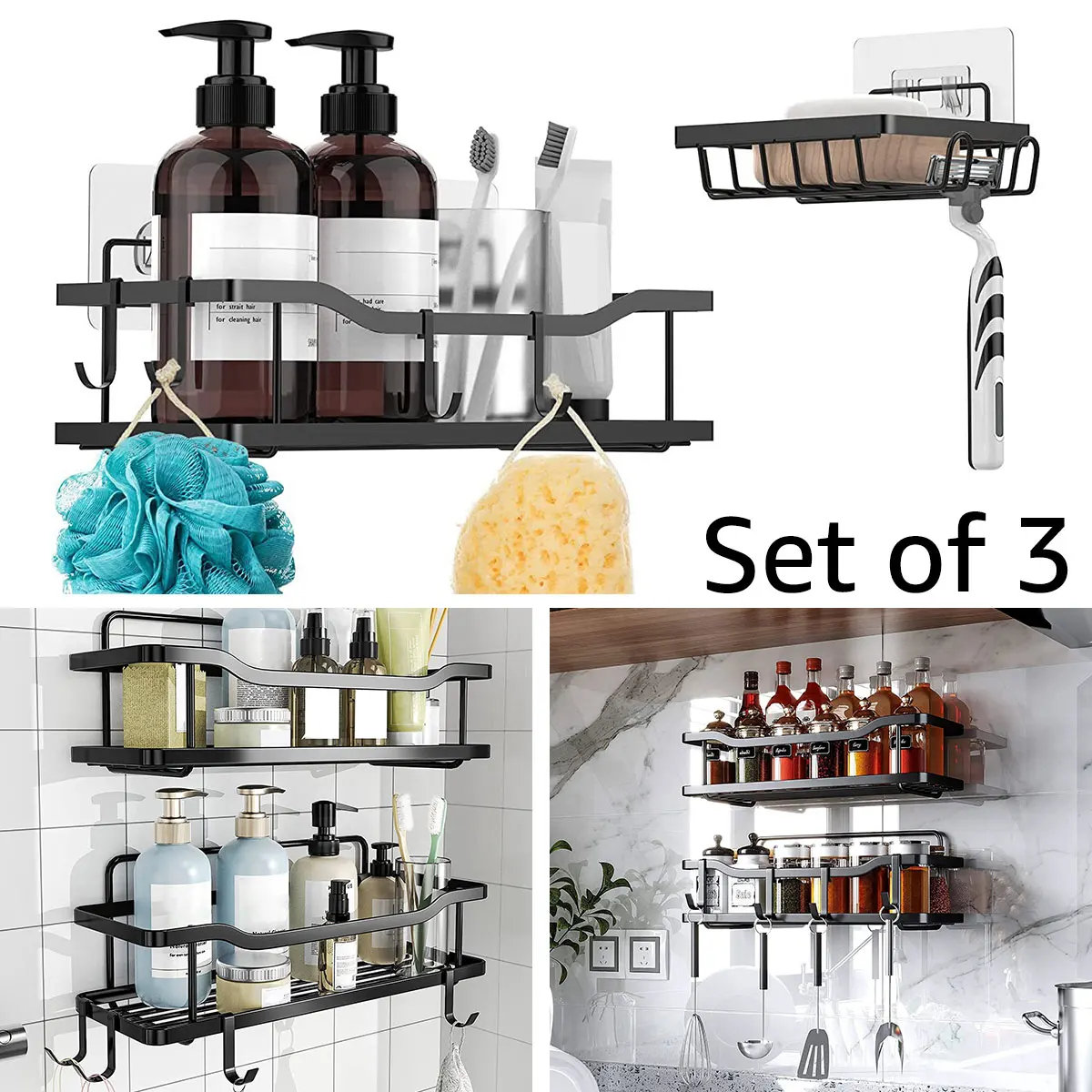 3 Pack Shower Caddy Shelf with Hook Rustproof Stainless Steel Hanging Shower Caddy Strong Adhesive No Drilling Shower Organizer
3 Pack Shower Caddy Shelf with Hook Rustproof Stainless Steel Hanging Shower Caddy Strong Adhesive No Drilling Shower Organizer