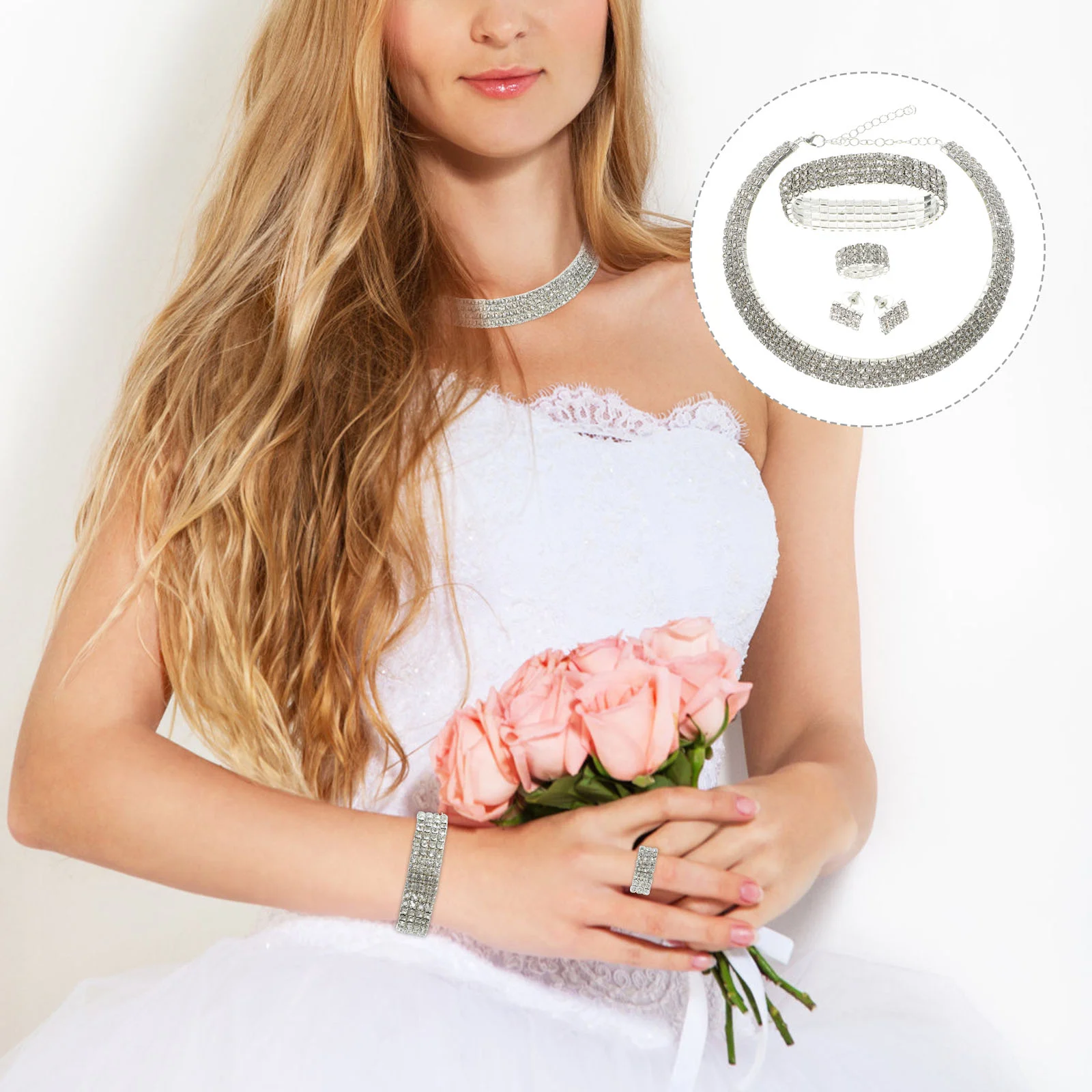 Claw Chain Trendy Necklaces Bride Jewelries Set Rhinestone Women Alloy Women's Girl Earrings Jewelry
Claw Chain Trendy Necklaces Bride Jewelries Set Rhinestone Women Alloy Women's Girl Earrings Jewelry