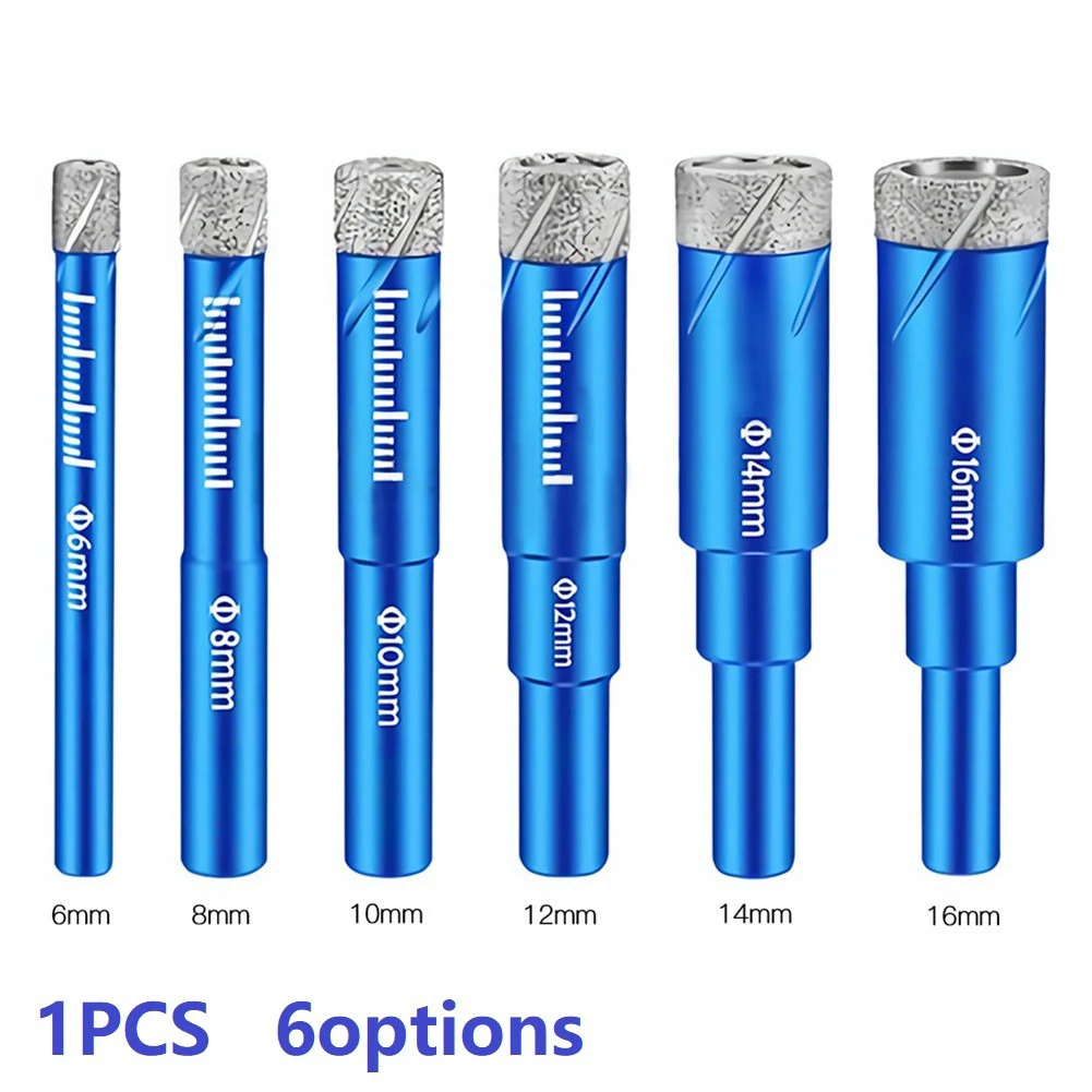 6/8/10/12/14/16mm Brazed Diamond Dry Drill Bits Hole Saw Cutter For Granite Marble Ceramic Tile Glass Open Hole Blue Round Shank
6/8/10/12/14/16mm Brazed Diamond Dry Drill Bits Hole Saw Cutter For Granite Marble Ceramic Tile Glass Open Hole Blue Round Shank