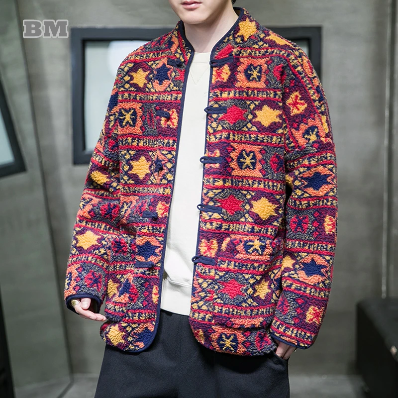 Chinese Style Retro Imitation Lamb Wool Coat Ethnic Plus Size Jacket Men Clothing Spring Autumn Loose Casual Oversized Tops Male
Chinese Style Retro Imitation Lamb Wool Coat Ethnic Plus Size Jacket Men Clothing Spring Autumn Loose Casual Oversized Tops Male
