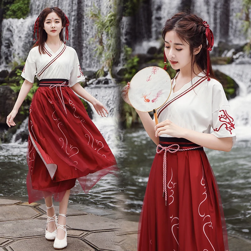 Tang Women Summer Chinese Style Young Version of Young Girl Jacket Short Sleeve Modified Hanfu Usually Can Wear Two Pieces
Tang Women Summer Chinese Style Young Version of Young Girl Jacket Short Sleeve Modified Hanfu Usually Can Wear Two Pieces